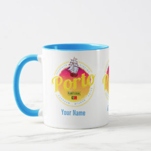 Porto in Portugal Ship Retro Sunset Vintage Mug