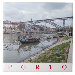 Porto Luis I Bridge view ceramic tile