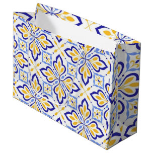 Porto Lumina Radiant Indigo Amber Floral Large Gift Bag