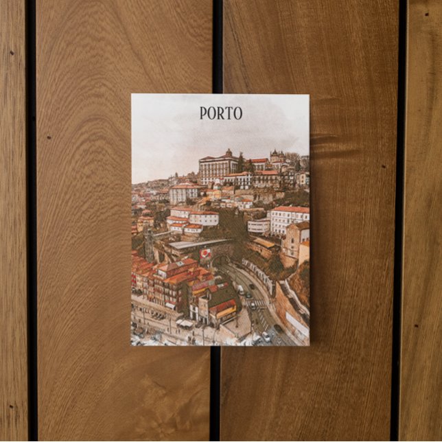 Porto Portugal Architecture City View Postcard (porto portugal postcard)