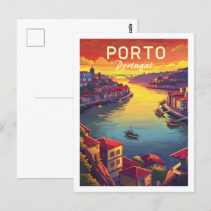 Porto Portugal Famous Vintage Travel Place Postcard