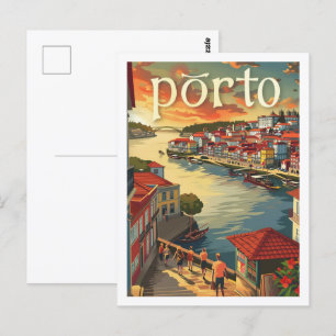Porto Portugal Famous Vintage Travel Place Postcard