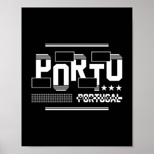 Porto Portugal Modern Typography Travel Design Poster