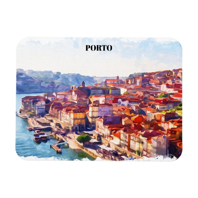 Porto Portugal Panorama View Magnet (Horizontal)