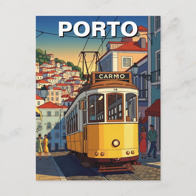 Porto Portugal Travel Abstract Postcard (Front)