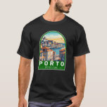 Porto Portugal Travel Art Emblem T-Shirt<br><div class="desc">Porto retro vector travel design. Porto is a coastal city in northwest Portugal known for its stately bridges and port wine production.</div>