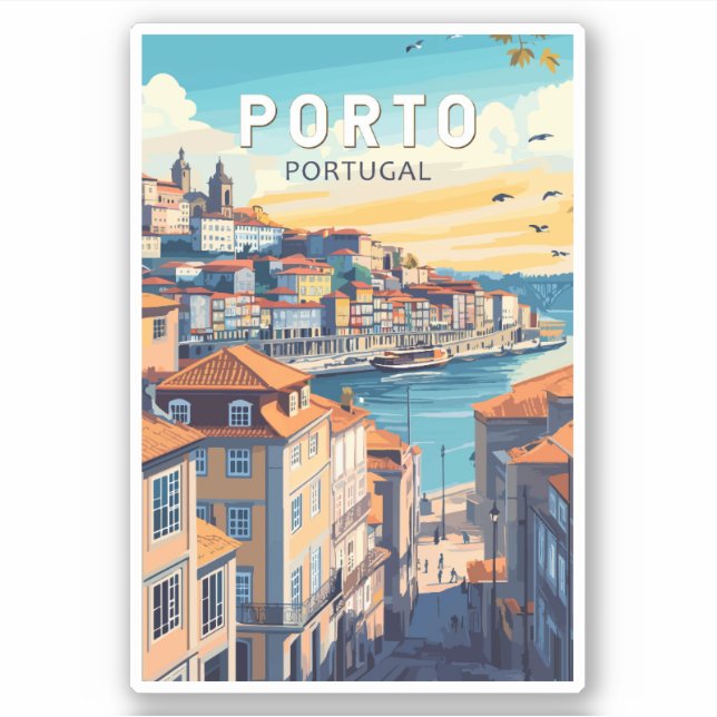 Porto Portugal Travel Art Vintage (Front)
