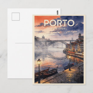 Porto Portugal Vintage Travel Postcard