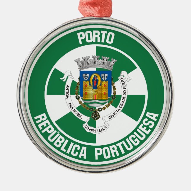 Porto Round Emblem Metal Tree Decoration (Front)