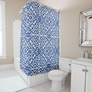 Porto Royale Blue Baroque Elegant Mediterranean Shower Curtain