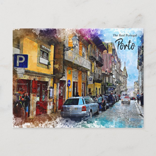 Porto Streets Portugal Postcard (Front)