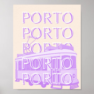 Porto Travel Art, Portugal, Pastel, Minimalist Poster