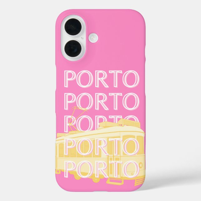 Porto Travel Art, Portugal, Pink Case-Mate iPhone Case (Back)