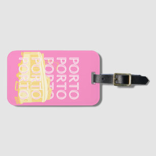 Porto Travel Art, Portugal, Pink Luggage Tag