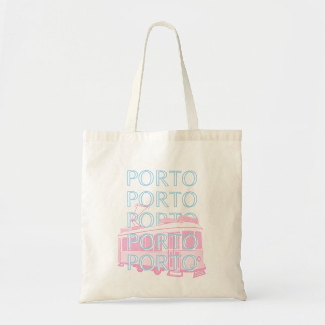 Porto Travel Art, Portugal Travel Art, Pastel Tote Bag (Front)