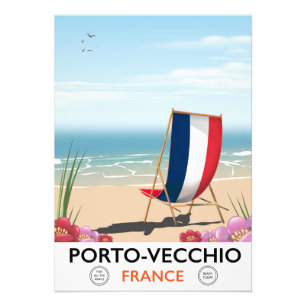 Porto-Vecchio, France beach travel poster