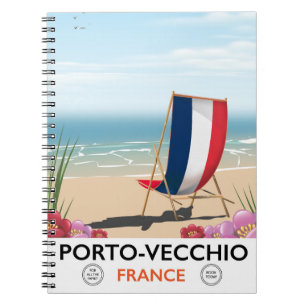 Porto-Vecchio, France beach travel poster Notebook