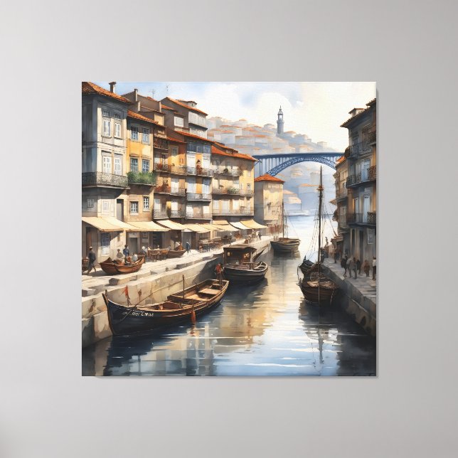 Porto watercolor canvas print (Front)