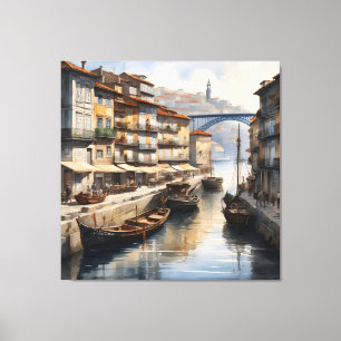 Porto watercolor canvas print