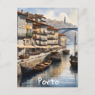 Porto watercolor holiday postcard
