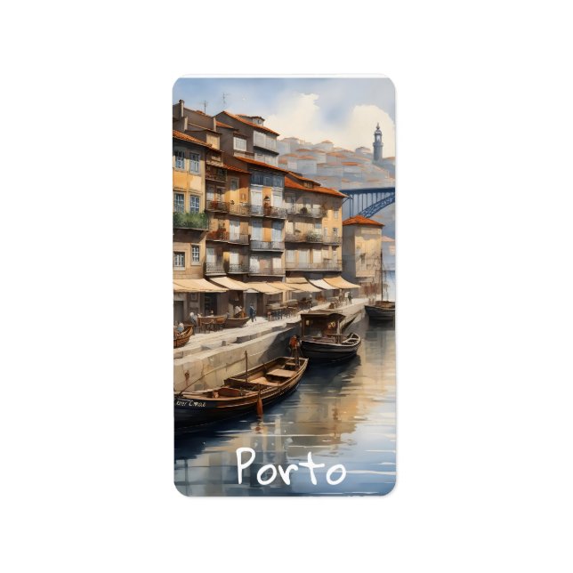 Porto watercolor label (Front)