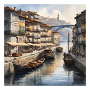 Porto watercolor photo print