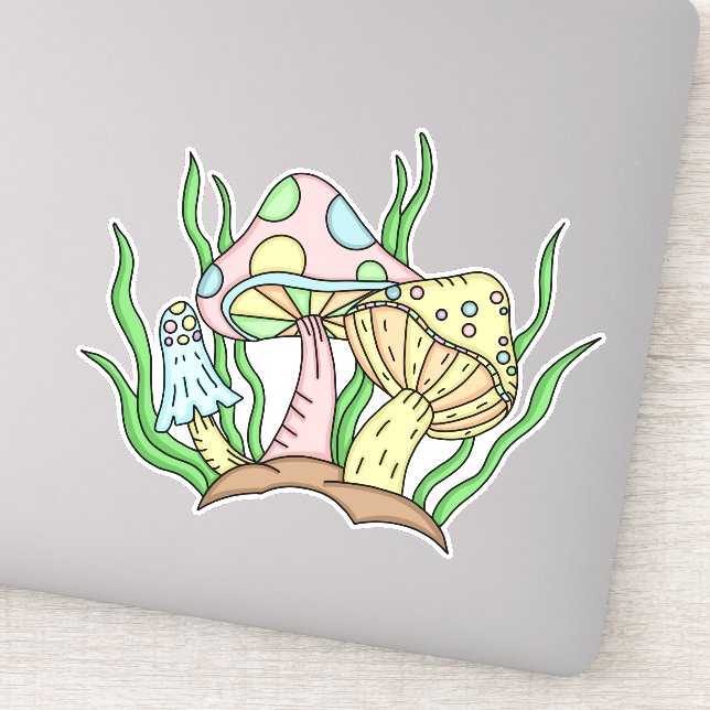 Portobello Mushroom Cute Pastel    (Detail)