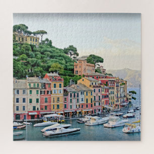 Portofino Harbor - Summer in Italy - 20x20 inch Jigsaw Puzzle