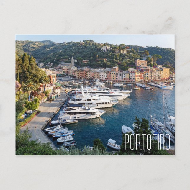 Portofino Italy beautiful yachts in harbour Postcard (Front)