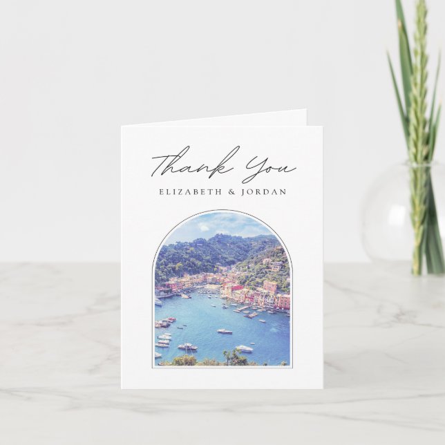 Portofino Italy Blank Thank You Card (Front)