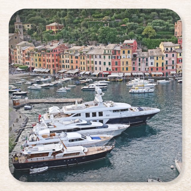 Portofino, Italy - Italian Harbour Village- Coaste Square Paper Coaster (Front)
