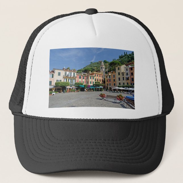 Portofino, Italy. Portofino Village Square Trucker Hat (Front)