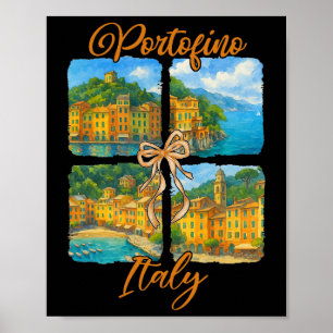 Portofino Italy Traveling Trip Coquette Portofino Poster