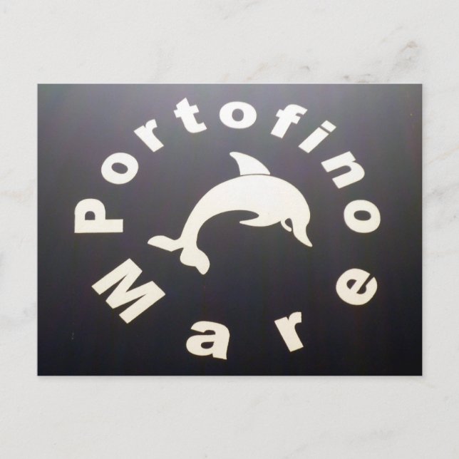 portofino mare black postcard (Front)