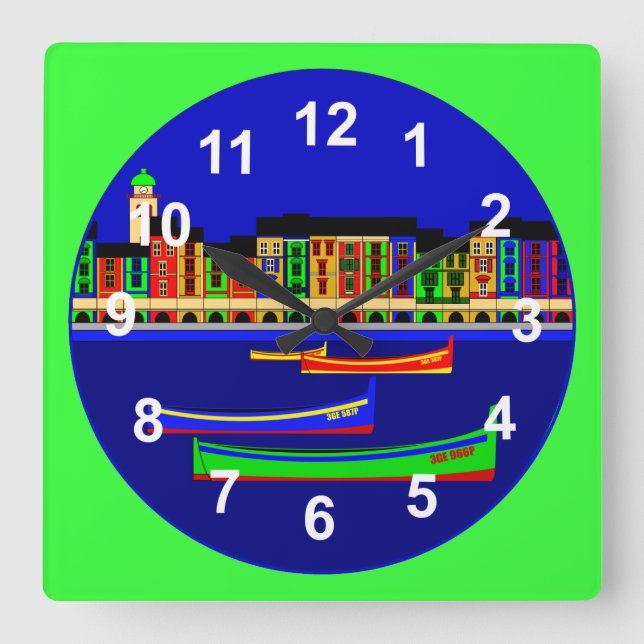 Portofino Square Wall Clock (Front)