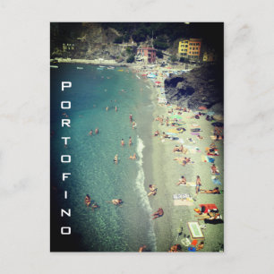 portofino swimming postcard