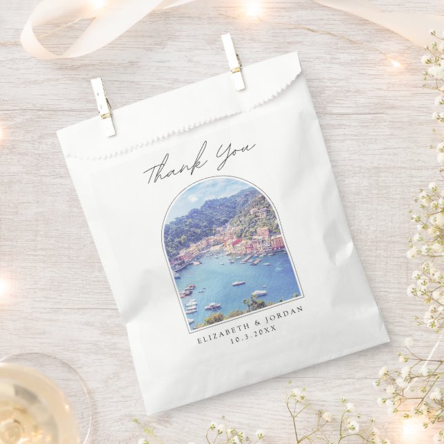 Portofino Wedding Italy Photo Thank You Favour Bags (Clipped)