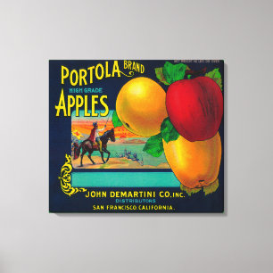 Portola Apple Crate Label Canvas Print