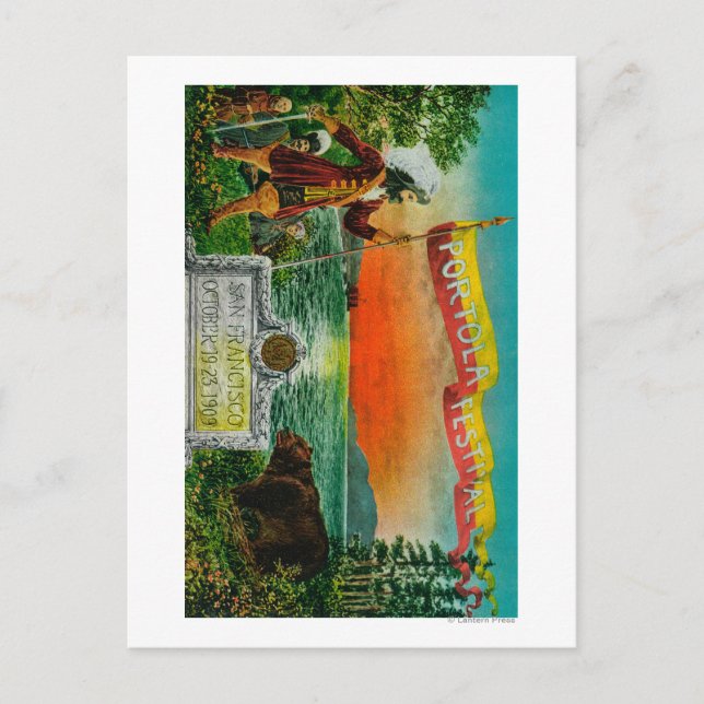 Portola Festival Advertisment (explorer) Postcard (Front)
