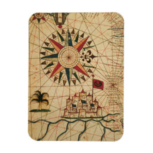 Portolan Chart Map of Cairo, Egypt Magnet