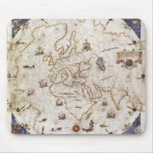Portolan Chart of the World 1519 Mouse Mat