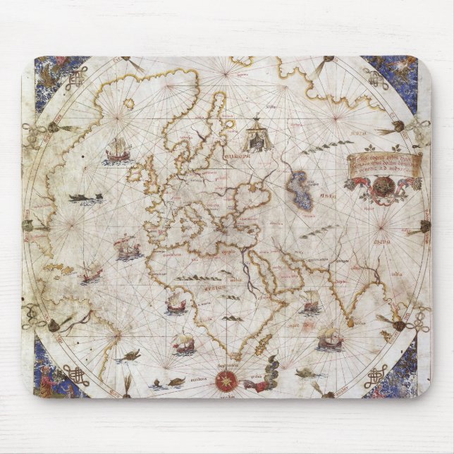 Portolan Chart of the World | 1519 Mouse Mat (Front)