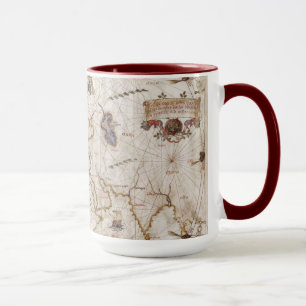 Portolan Chart of the World   1519 Mug