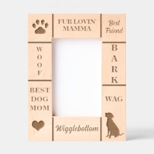 Portrait 4x6 BEST Dog MOM Ever Custom Name Etched Frames