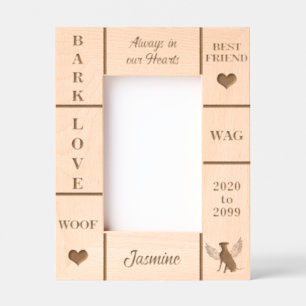 Portrait 4x6 Pet Memorial Angel Dog Name Year Etched Frames