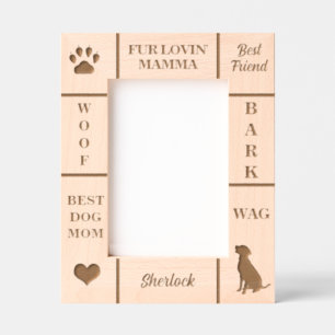 Portrait 5x7 BEST Dog MOM Ever Custom Name Etched Frames