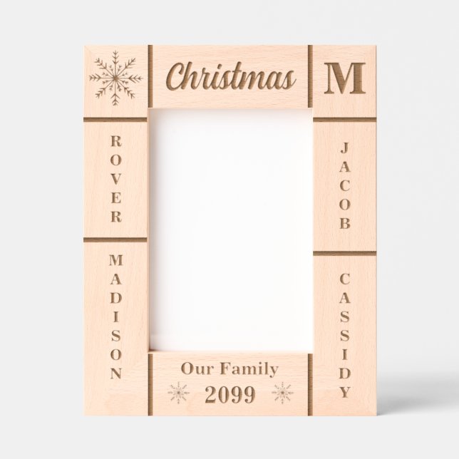 Portrait 5x7 Christmas Our Family Personalised Etched Frames (Front)