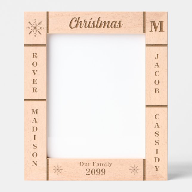 Portrait 8x10 Christmas Our Family Personalised Etched Frames (Front)