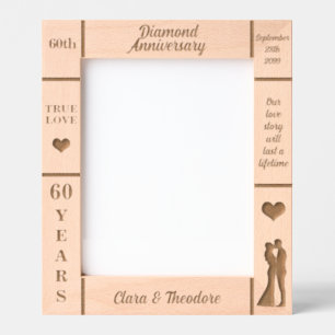 Portrait 8x10 Diamond 60th Wedding Anniversary Etched Frames