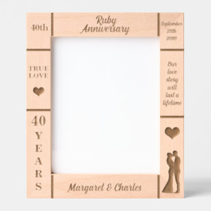 Portrait 8x10 Ruby 40th Wedding Anniversary Etched Frames